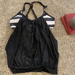 Black & white tankini